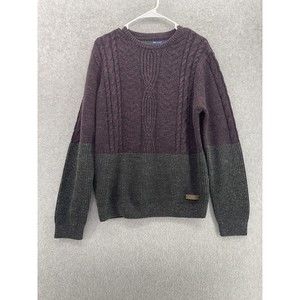 Threadbare Men’s Sweater V Neck Two Tone Wool Size Large Long Sleeve